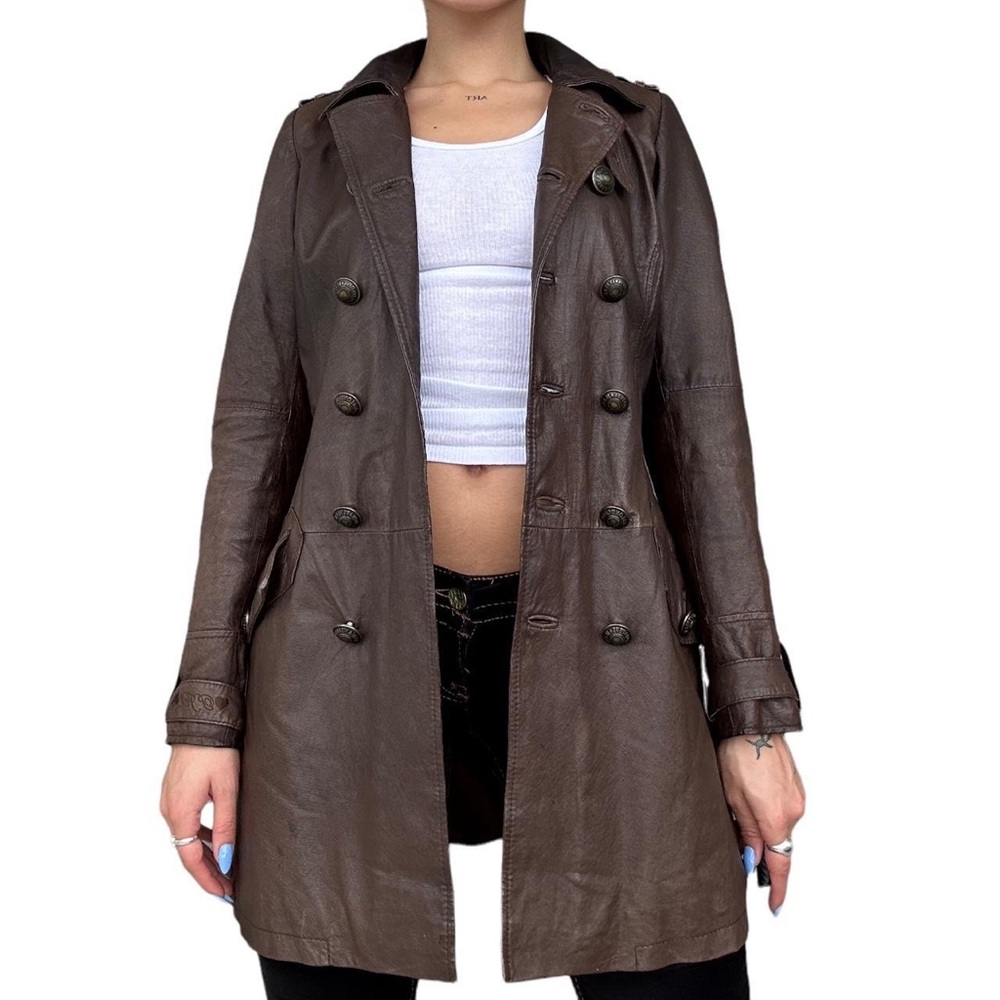 Pepe Jeans leather trench coat - Picture 2 of 3